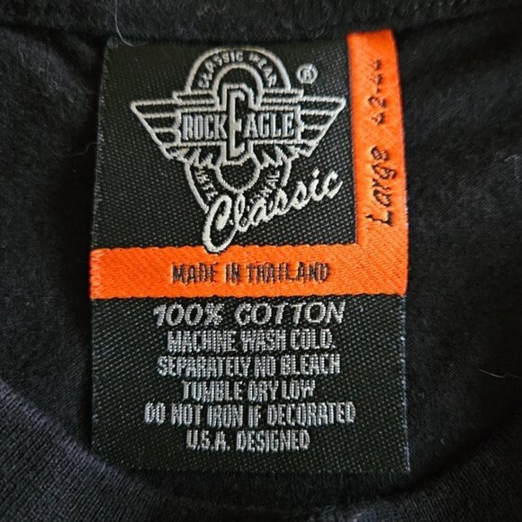Rock Eagle Classic T Shirt Men US L EUR42-44 Black Lone Wolf Print SS Y2K Grunge - Picture 5 of 10